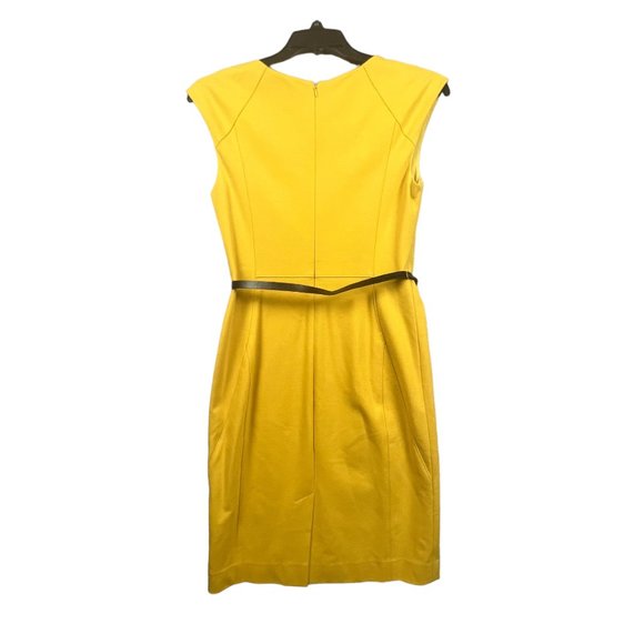 Classiques Entier Fitted Sheath Dress Sleeveless Yellow  Scoop Neck Sz 10 Used - Picture 2 of 6